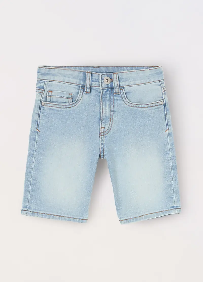 Blukids, Shorts Denim Stretch Bambino, Blu chiaro, Taglia: 3-4