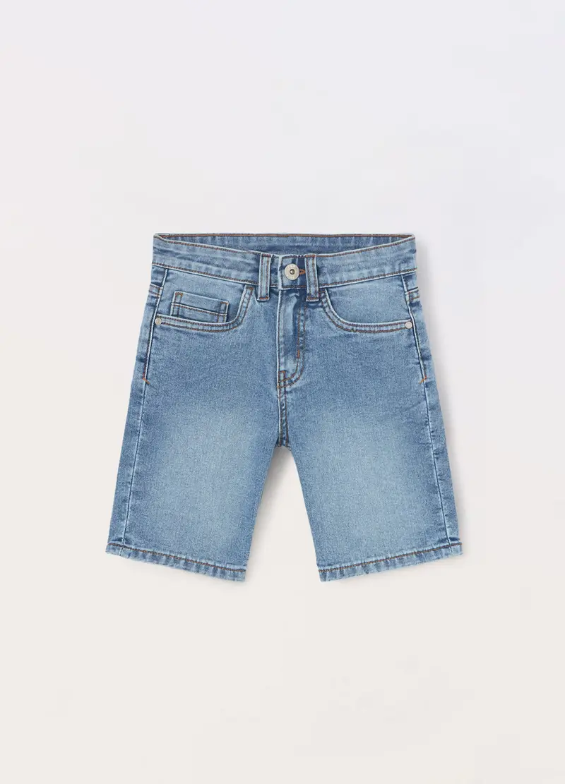 Blukids, Shorts Denim Stretch Bambino, Blu denim, Taglia: 3-4