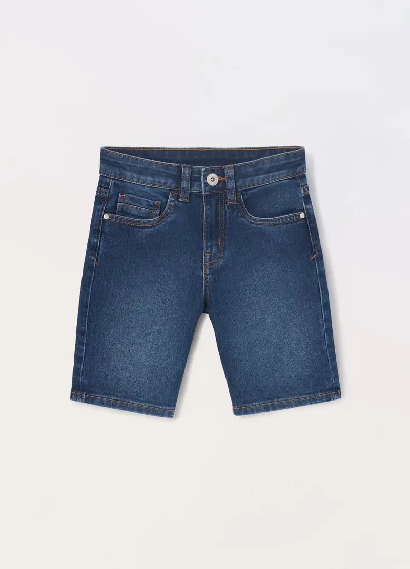 Blukids, Shorts Denim Stretch Bambino, Blu scuro, Taglia: 3-4