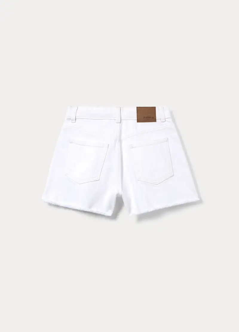 Shorts In Comfort Stretch Denim Ragazza, Bambina, Bianco gesso miniatura 2