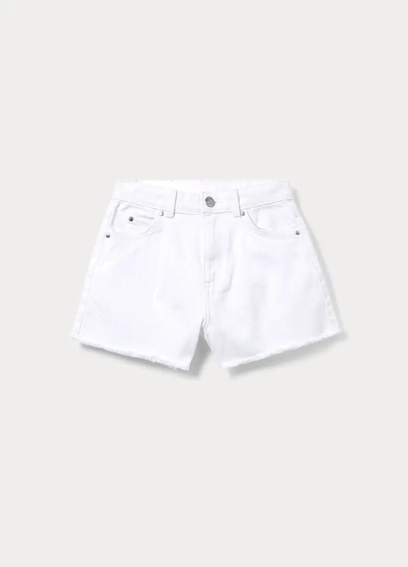 Shorts In Comfort Stretch Denim Ragazza, Bambina, Bianco gesso