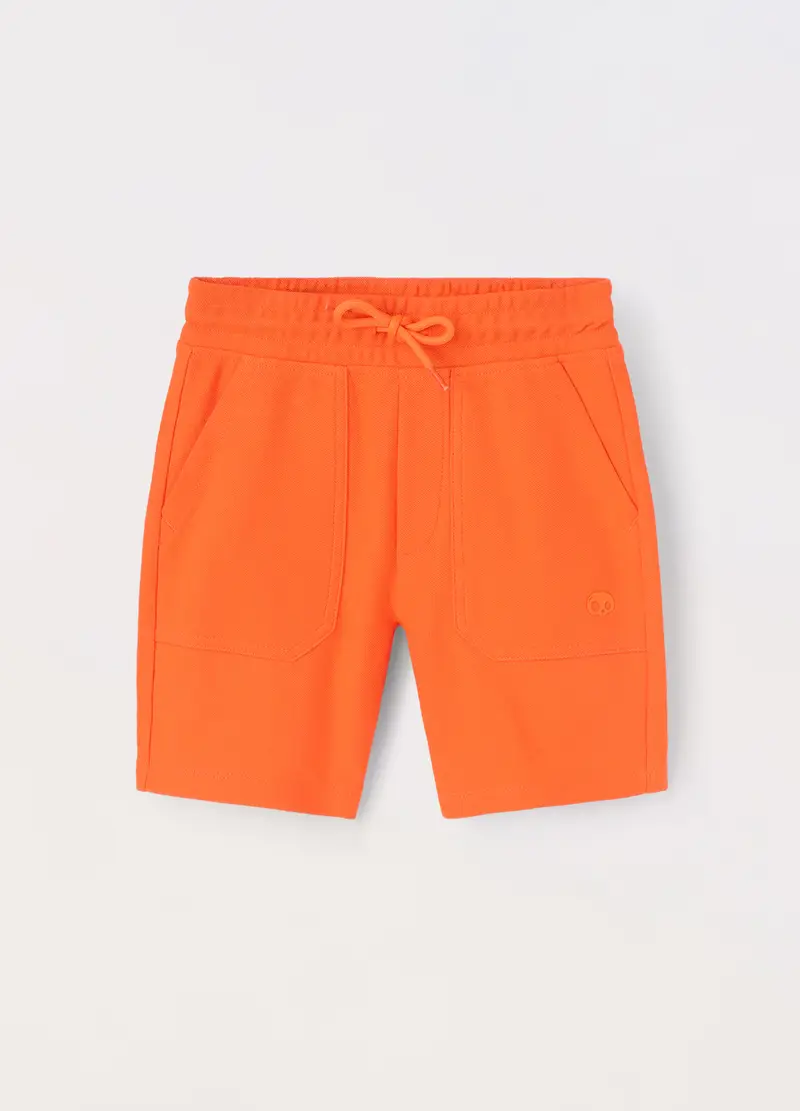 Blukids, Shorts In Cotone Piquet Bambino, Arancione tangerine, Taglia: 3-4