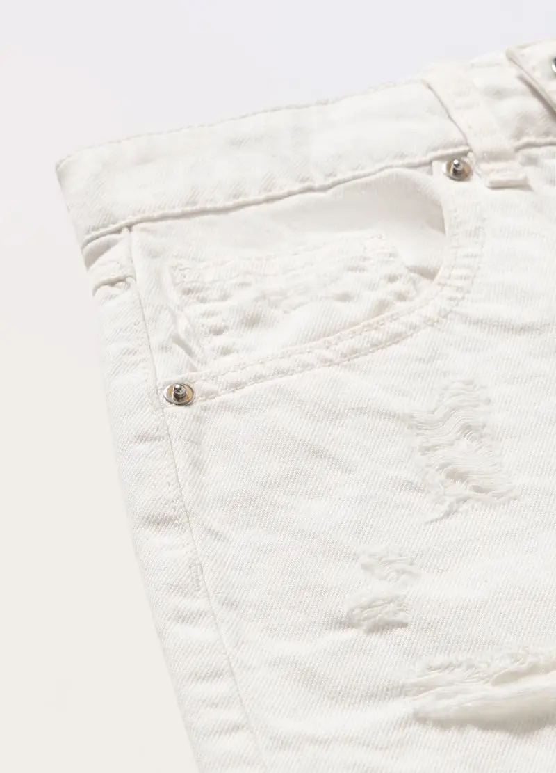 Blukids, Shorts In Denim Di Cotone Ragazzo, Bambino, Bianco, Taglia: 9-10