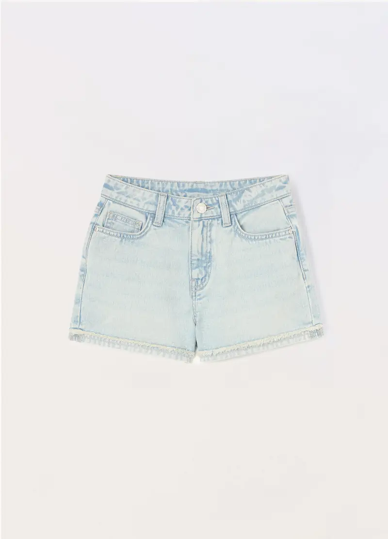 Blukids, Shorts In Denim Di Puro Cotone Ragazza, Bambina, Azzurro chiaro, Taglia: 9-10