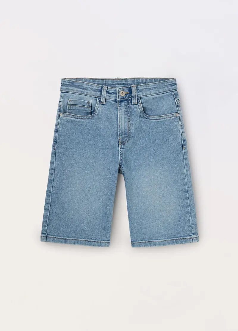 Blukids, Shorts In Denim Misto Cotone Ragazzo, Bambino, Azzurro chiaro, Taglia: 10-11