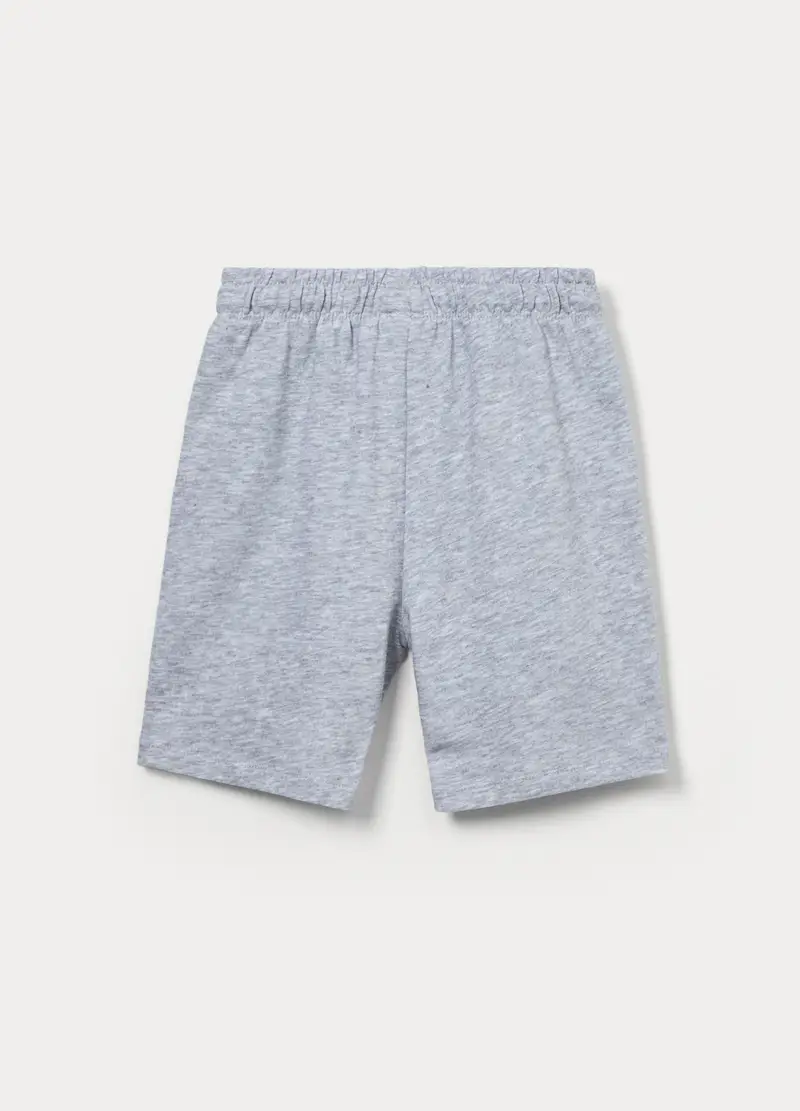 Shorts In French Terry Di Misto Cotone Ragazza, Bambina, Grigio chiaro melange miniatura 2