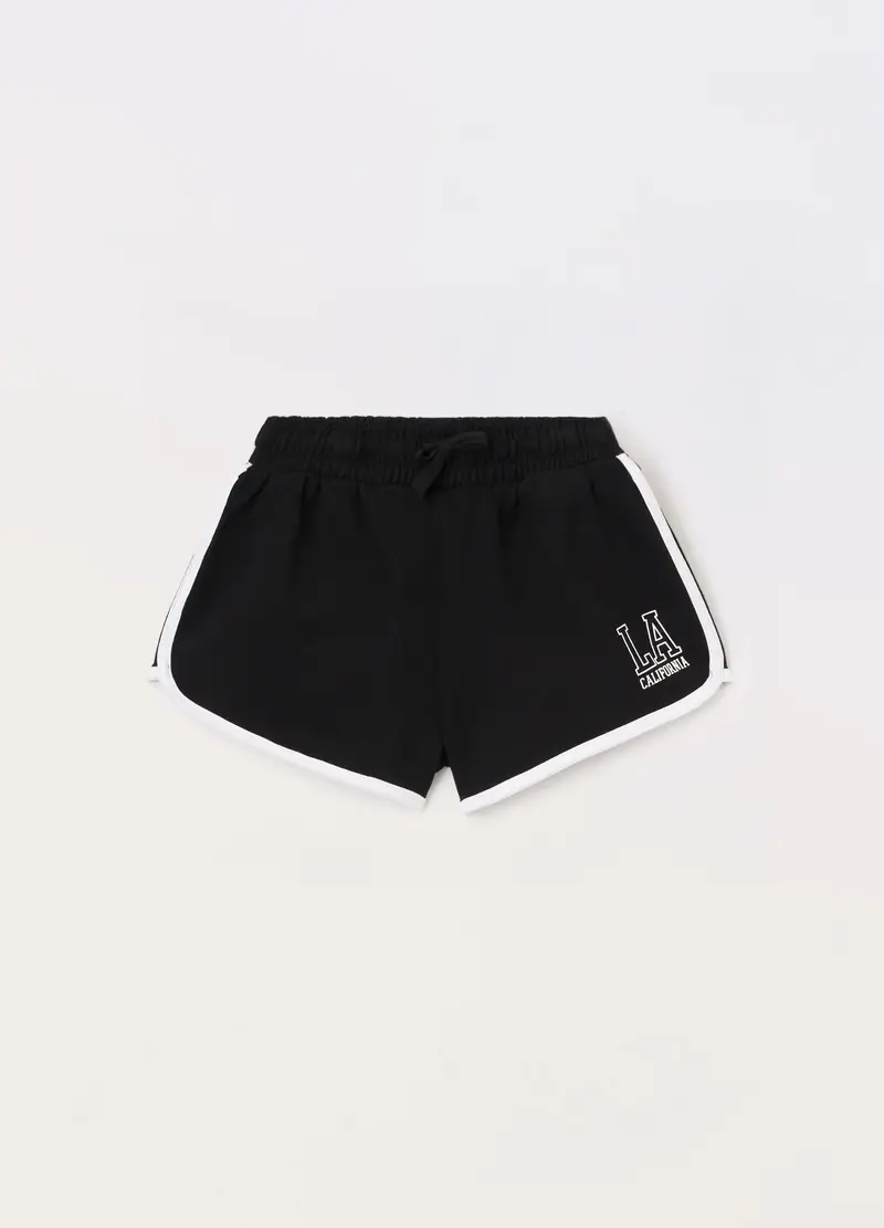 Blukids, Shorts In French Terry Di Misto Cotone Ragazza, Bambina, Nero, Taglia: 9-10