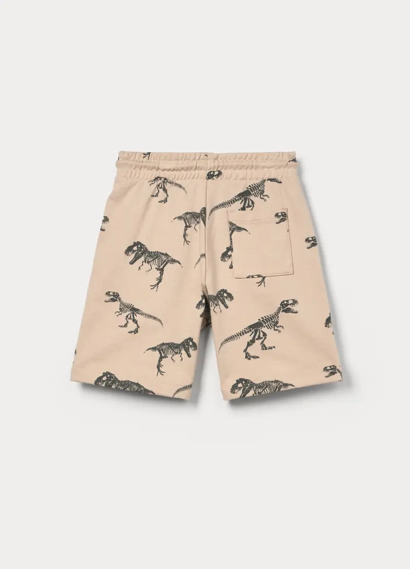 Shorts In French Terry Di Puro Cotone Bambino, Beige chiaro miniatura 2