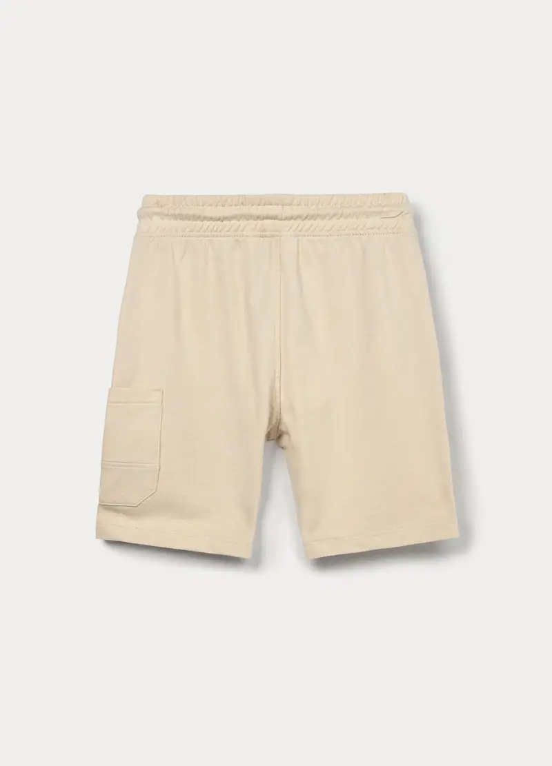 Shorts In French Terry Di Puro Cotone Bambino, Beige chiaro miniatura 2