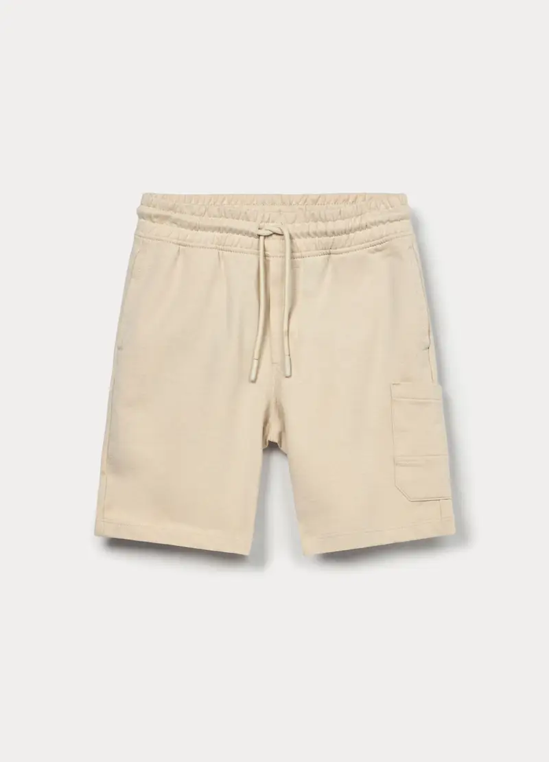 Shorts In French Terry Di Puro Cotone Bambino, Beige chiaro