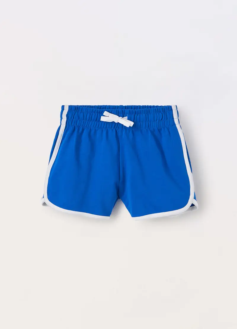 Blukids, Shorts In French Terry Di Puro Cotone Bambino, Blu elettrico, Taglia: 3-4