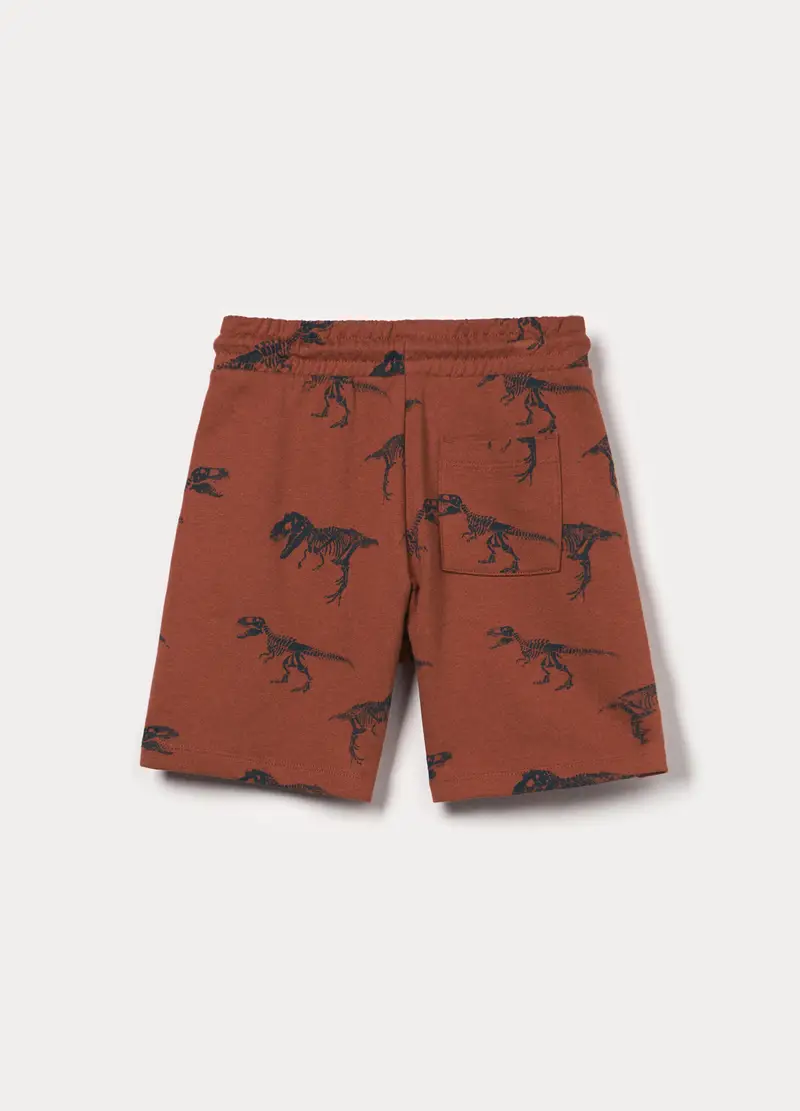 Shorts In French Terry Di Puro Cotone Bambino, Marrone cognac miniatura 2