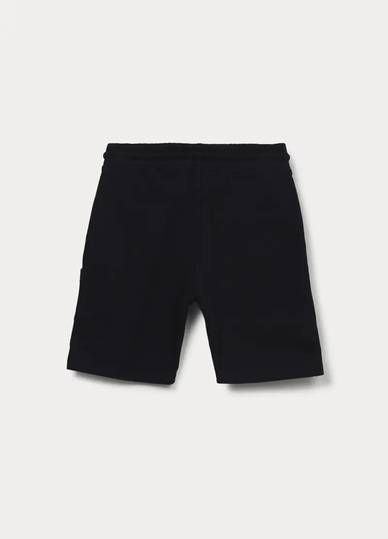 Shorts In French Terry Di Puro Cotone Bambino, Nero miniatura 2