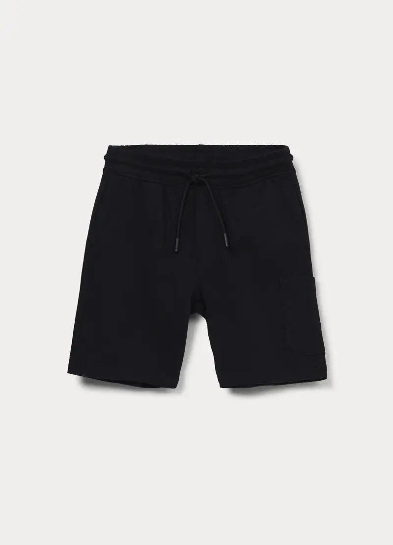 Shorts In French Terry Di Puro Cotone Bambino, Nero