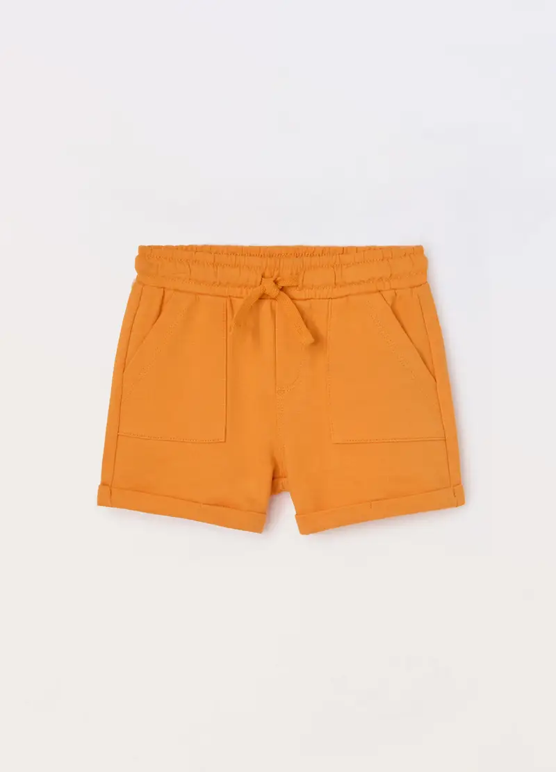 Blukids, Shorts In French Terry Di Puro Cotone Neonata, Bambino, Arancione scuro, Taglia: 9-12