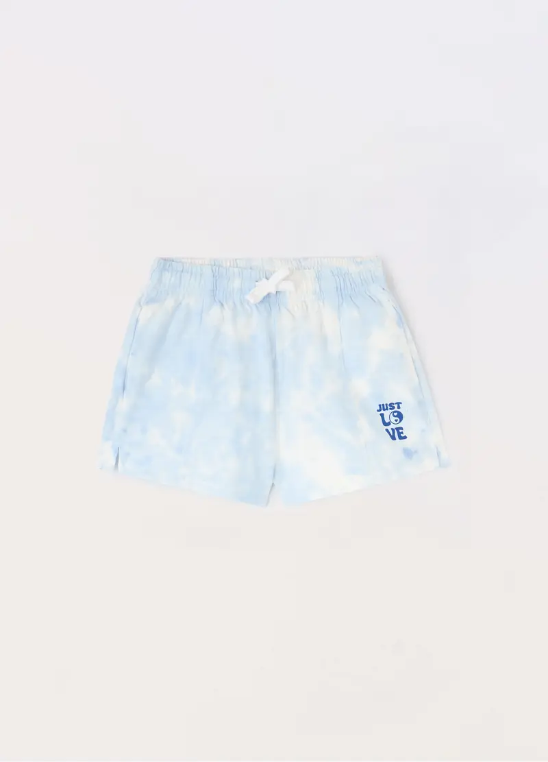 Blukids, Shorts In French Terry Di Puro Cotone Ragazza, Bambina, Azzurro chiaro, Taglia: 9-10