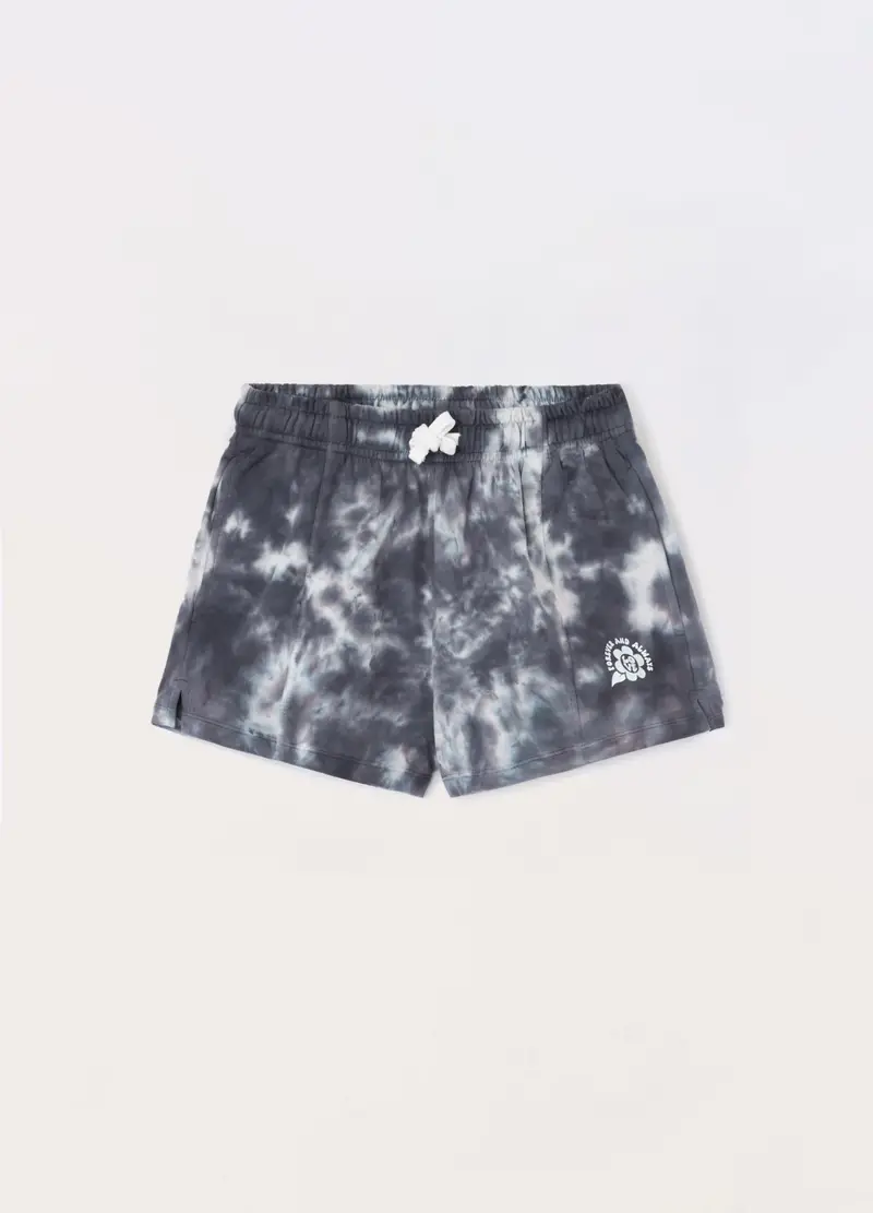 Blukids, Shorts In French Terry Di Puro Cotone Ragazza, Bambina, Grigio scuro, Taglia: 10-11