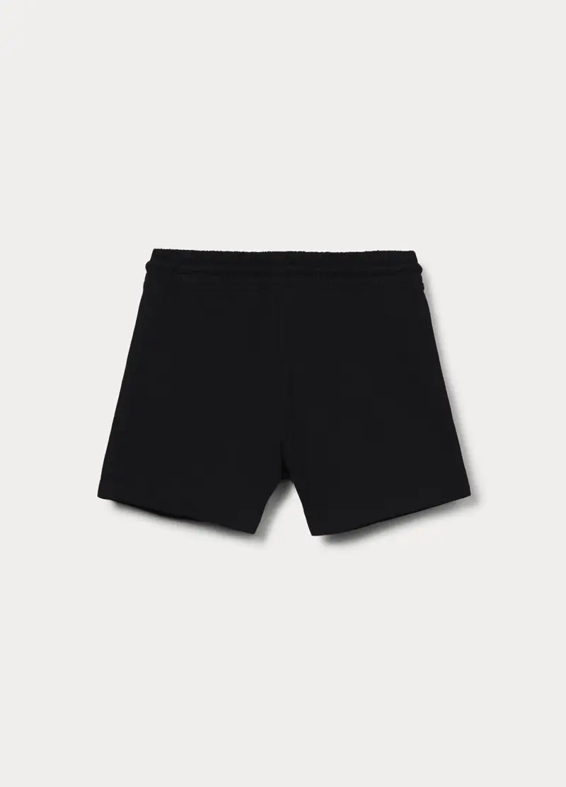 Shorts In French Terry Di Puro Cotone Ragazza, Bambina, Nero miniatura 2
