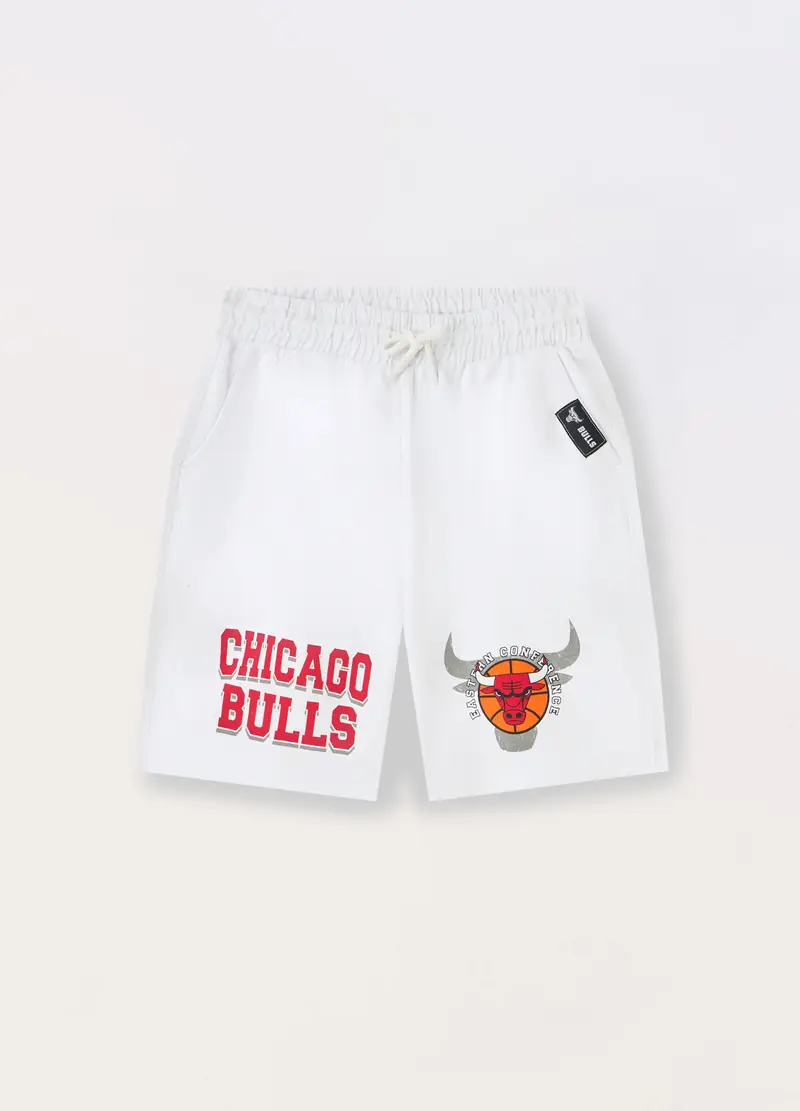 Blukids, Shorts In French Terry Di Puro Cotone Ragazzo, Bambino, Bianco, Taglia: 10-11