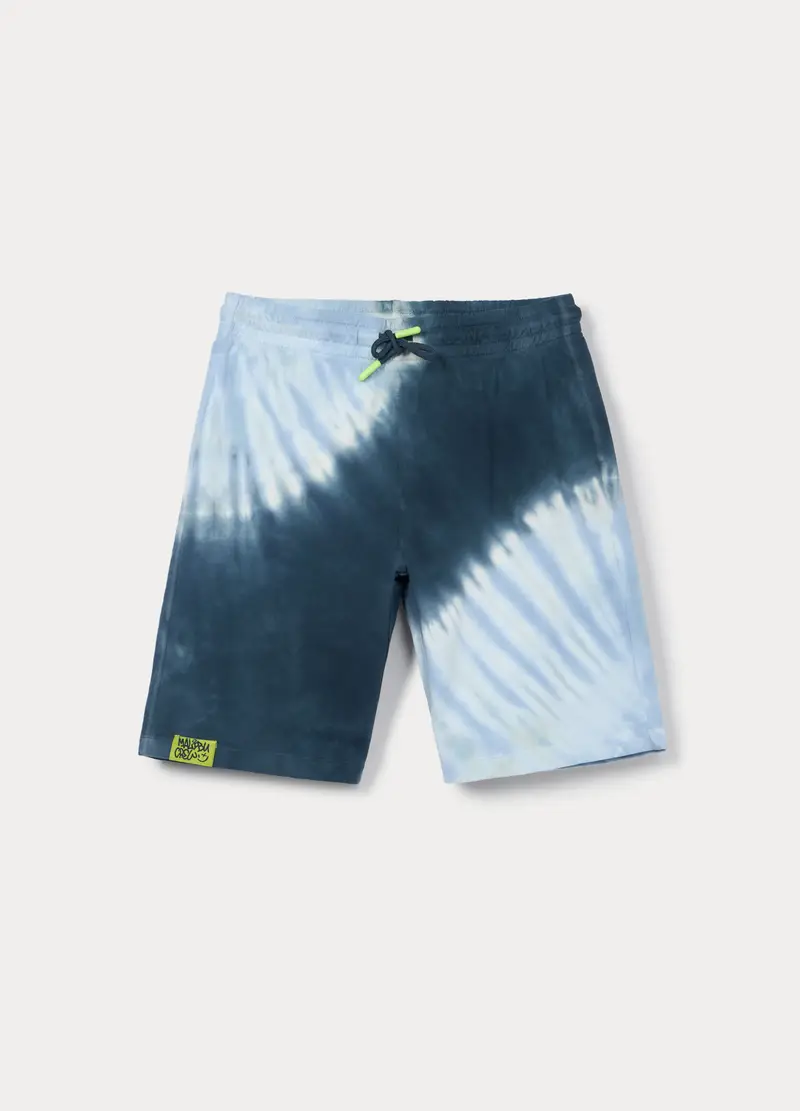 Shorts In French Terry Di Puro Cotone Ragazzo, Bambino, Blu indigo