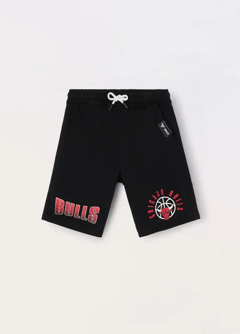 Blukids, Shorts In French Terry Di Puro Cotone Ragazzo, Bambino, Nero, Taglia: 9-10