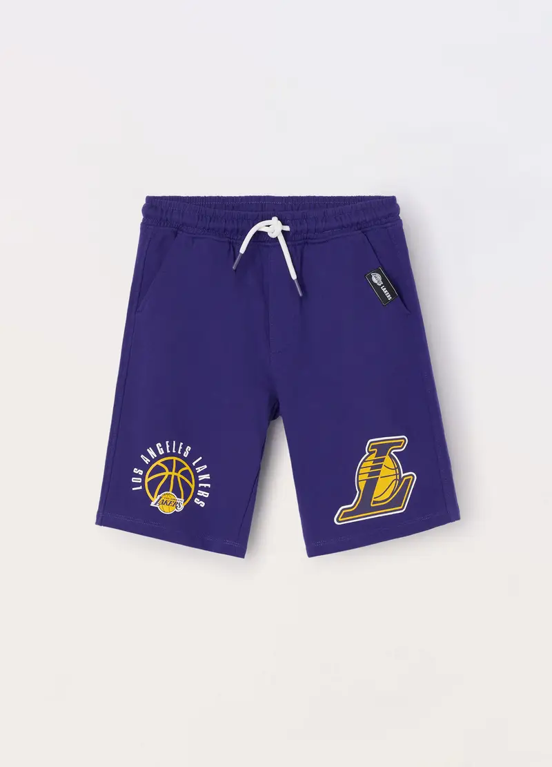 Blukids, Shorts In French Terry Di Puro Cotone Ragazzo, Bambino, Viola scuro, Taglia: 9-10