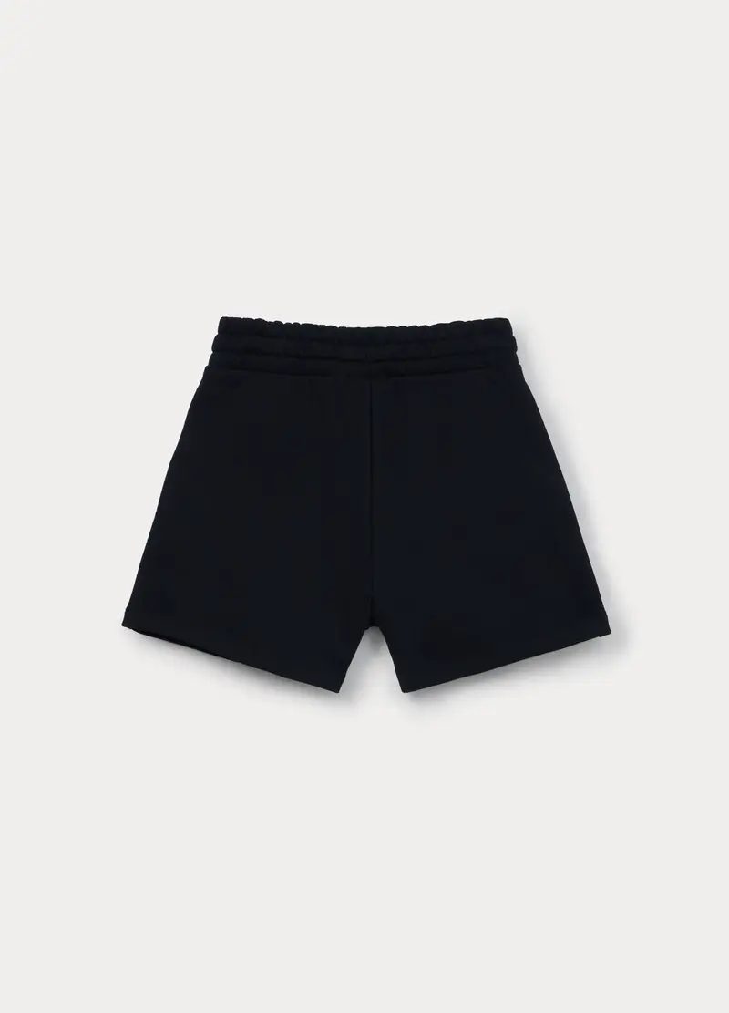 Shorts In French Terry Misto Cotone Ragazza, Bambina, Nero miniatura 2