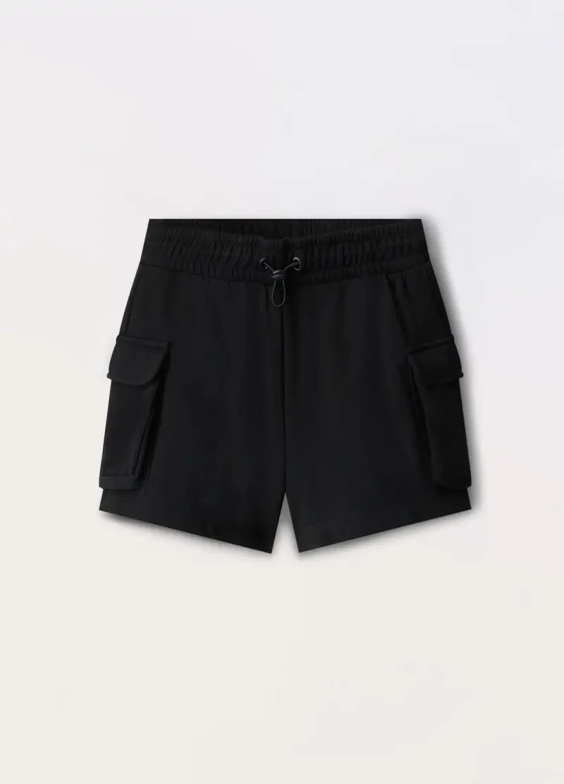 Blukids, Shorts In French Terry Ragazza, Bambina, Nero, Taglia: 9-10