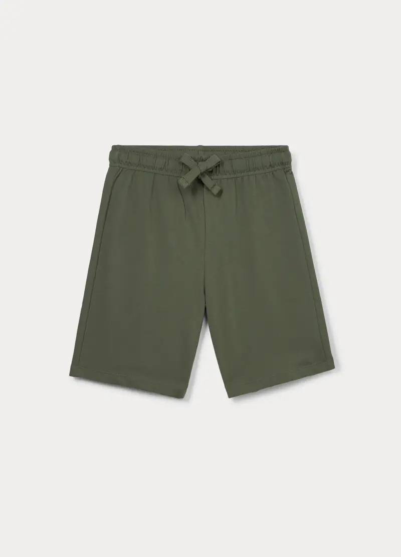 Shorts In French Terry Ragazzo, Bambino, Verde oliva