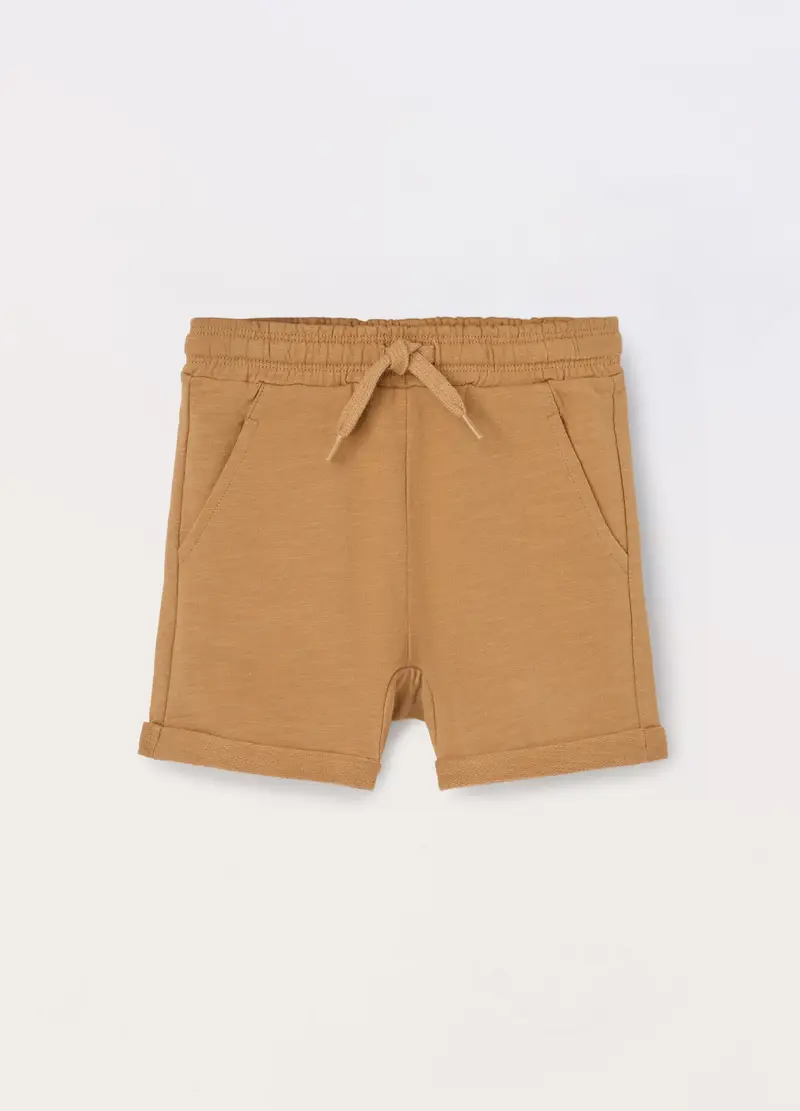 Blukids, Shorts In French Terry Slub Neonato, Bambino, Marrone chiaro, Taglia: 18-24