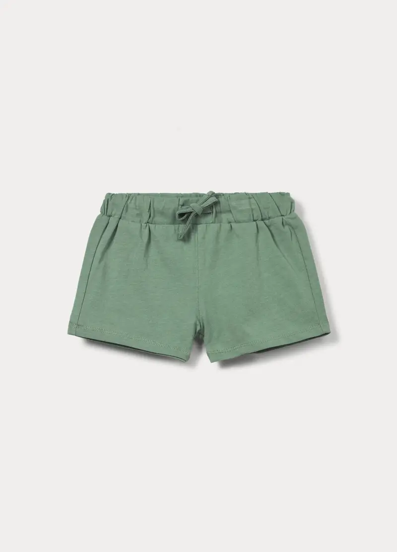 Shorts In Jersey Di Puro Cotone Bimba, Bambina, Verde salvia