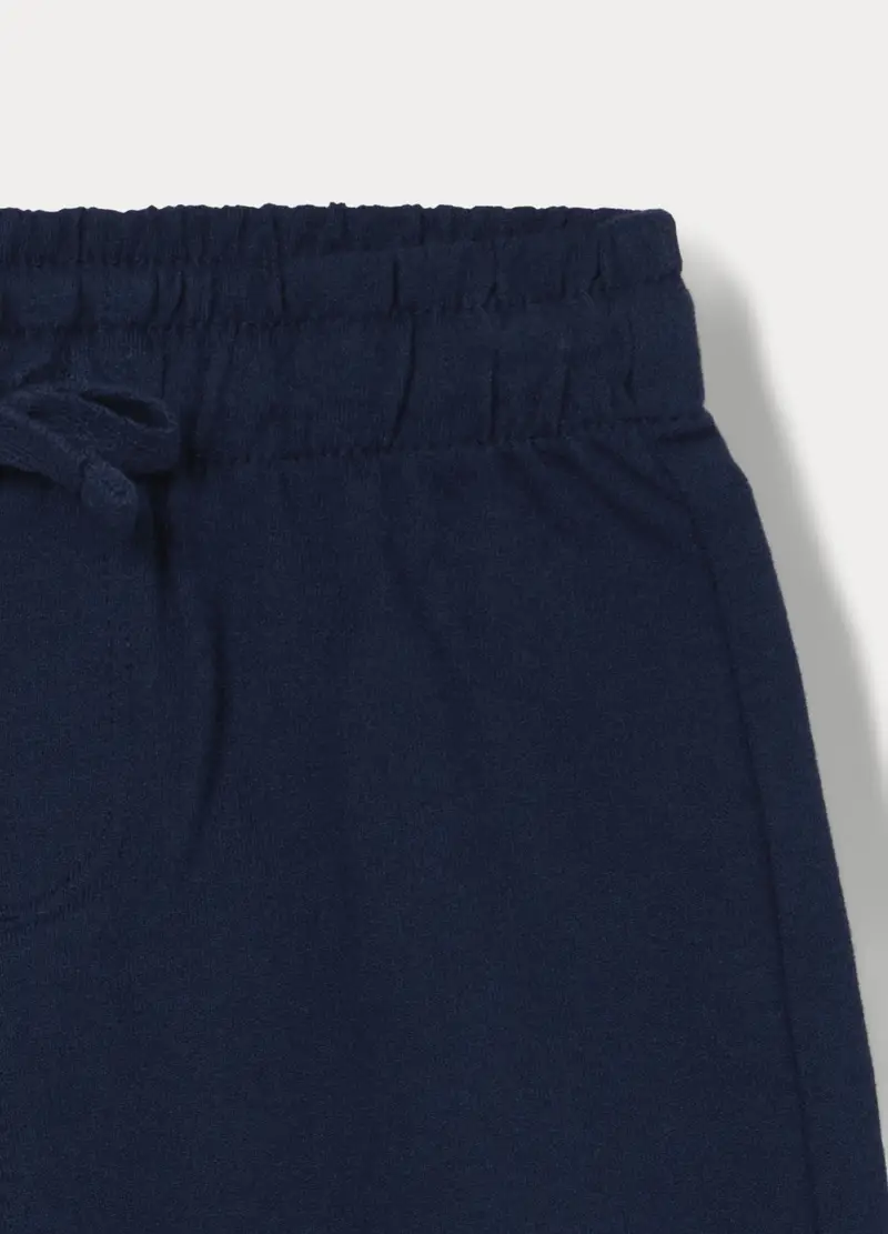 Shorts In Jersey Di Puro Cotone Bimbo, Bambino, Blu miniatura 2