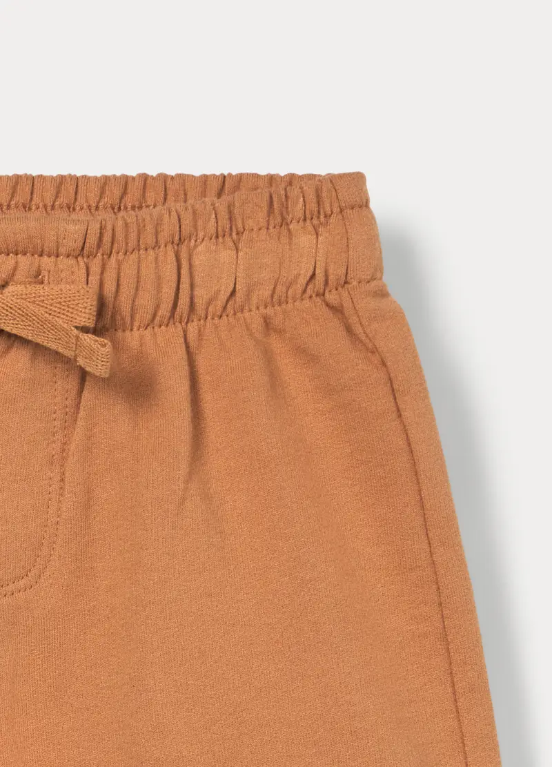 Shorts In Jersey Di Puro Cotone Bimbo, Bambino, Marrone cognac miniatura 2