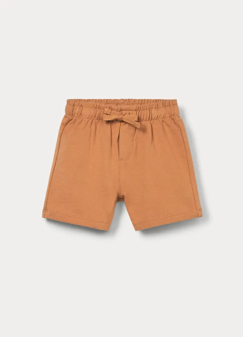 Shorts In Jersey Di Puro Cotone Bimbo, Bambino, Marrone cognac
