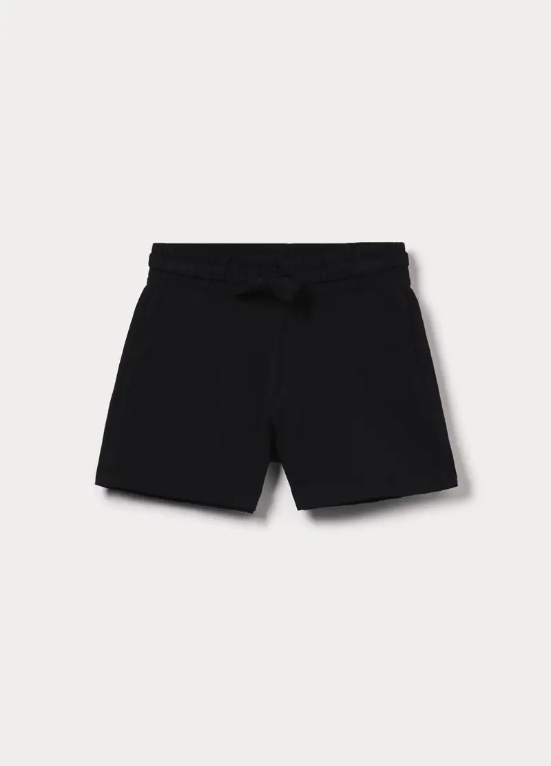 Shorts In Jersey Di Puro Cotone Ragazza, Bambina, Nero