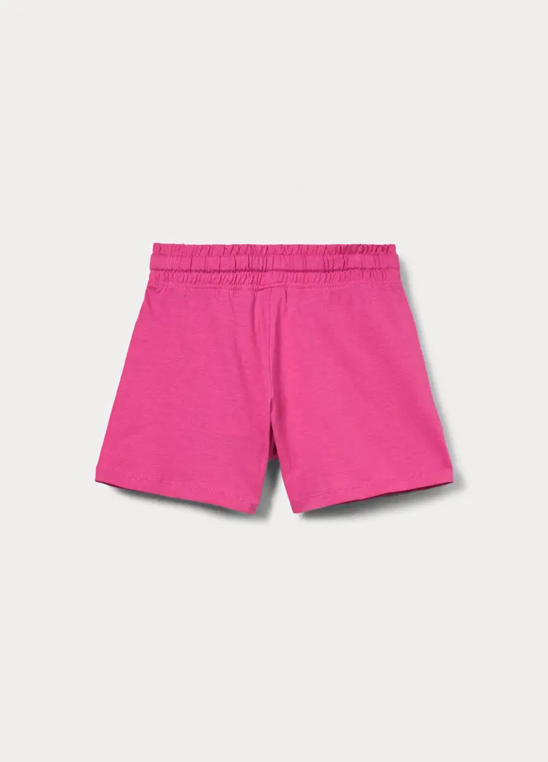 Shorts In Jersey Di Puro Cotone Ragazza, Bambina, Rosa fuxia miniatura 2