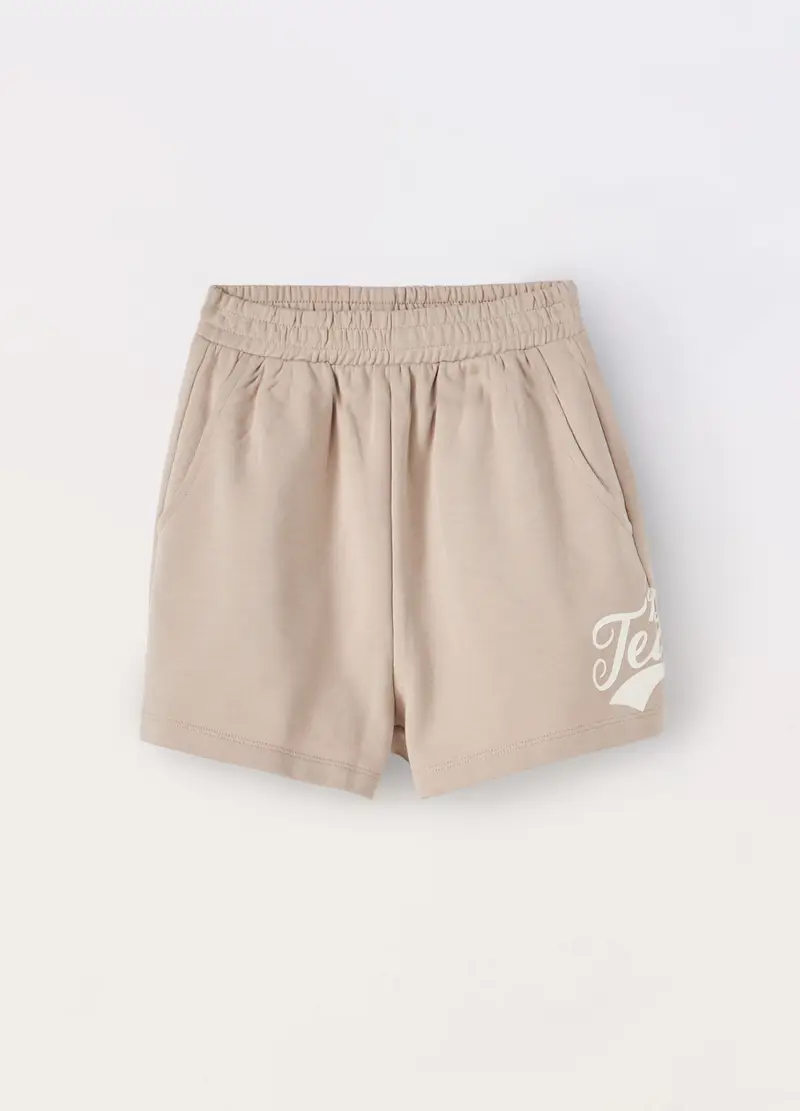 Blukids, Shorts In Misto Cotone Ragazza, Bambina, Beige chiaro, Taglia: 9-10