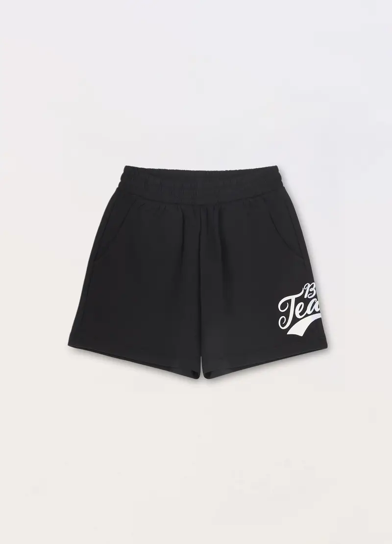 Blukids, Shorts In Misto Cotone Ragazza, Bambina, Nero, Taglia: 12-13