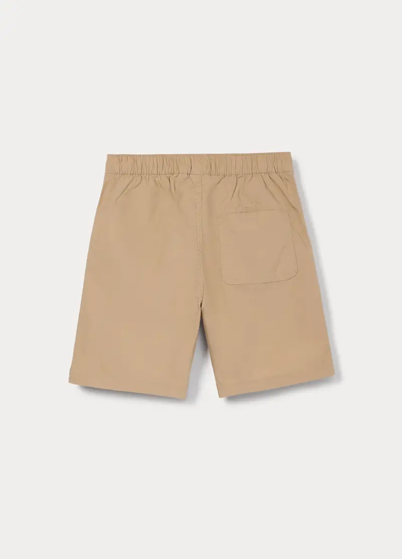 Shorts In Popeline Di Puro Cotone Bambino, Beige chiaro miniatura 2