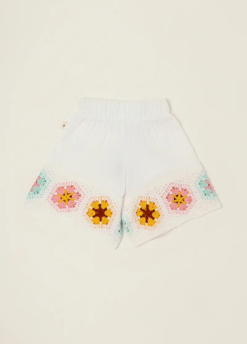 Shorts In Puro Cotone Iana, Neonata, Bianco miniatura 2