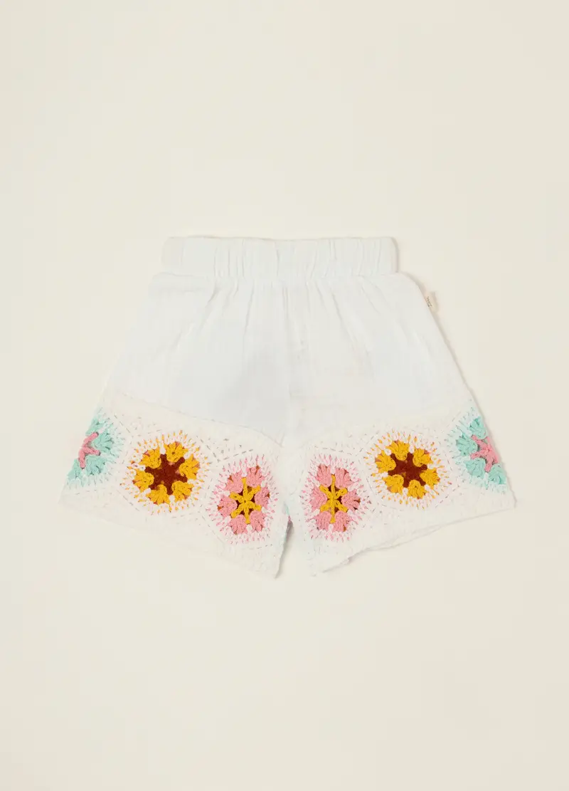 Shorts In Puro Cotone Iana, Neonata, Bianco