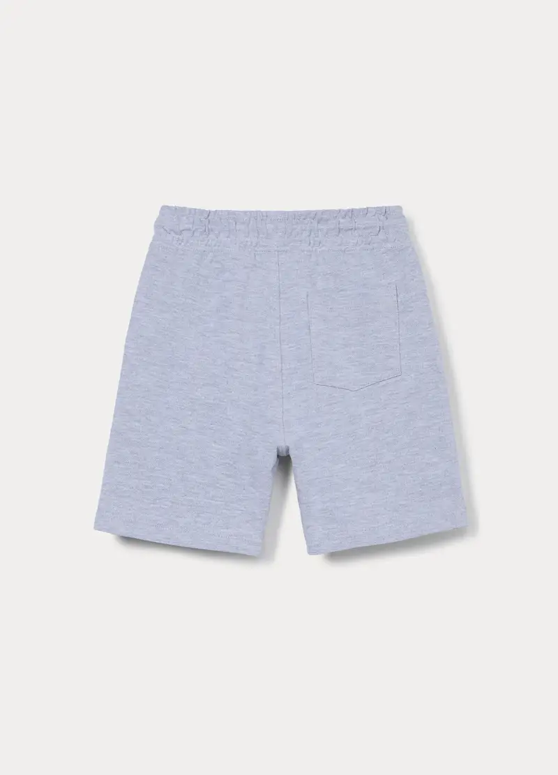 Shorts In Puro Cotone Piquet Bambino, Grigio chiaro melange miniatura 2