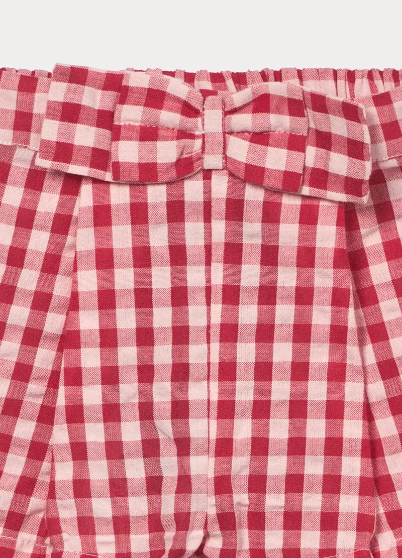 Shorts In Puro Cotone Seersucker Bimba, Bambina, Rosso miniatura 3