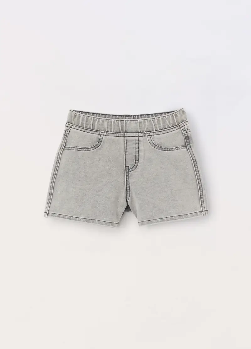 Blukids, Shorts In Stretch Denim Ragazza, Bambina, Grigio scuro, Taglia: 9-10