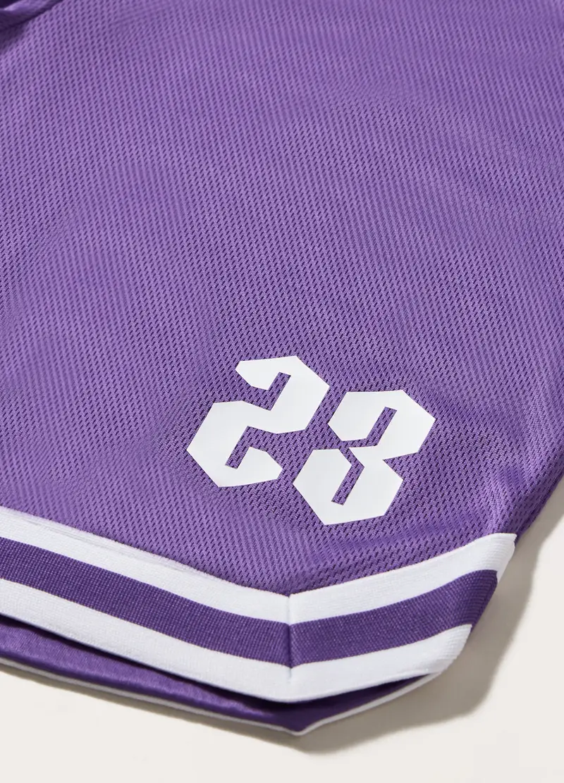 Shorts In Tessuto Mesh Con Stampa Ragazzo, Bambino, Viola scuro miniatura 2