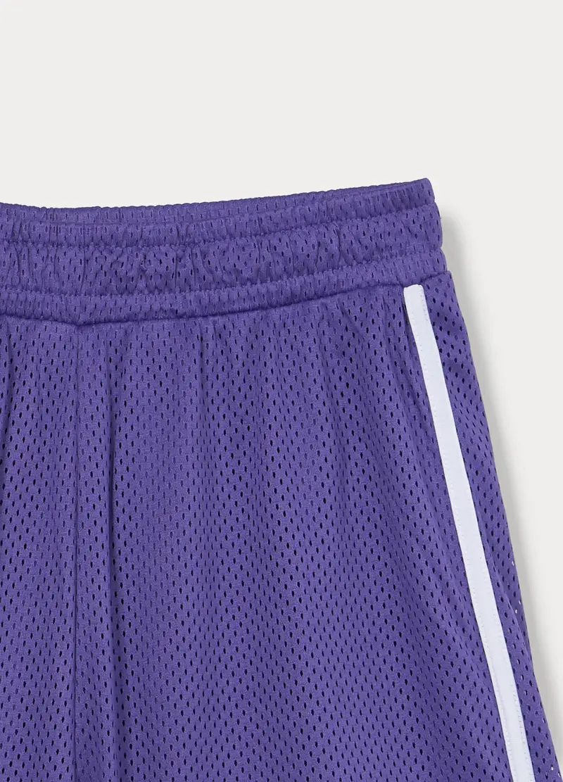Shorts In Tessuto Mesh Ragazza, Bambina, Viola scuro miniatura 3