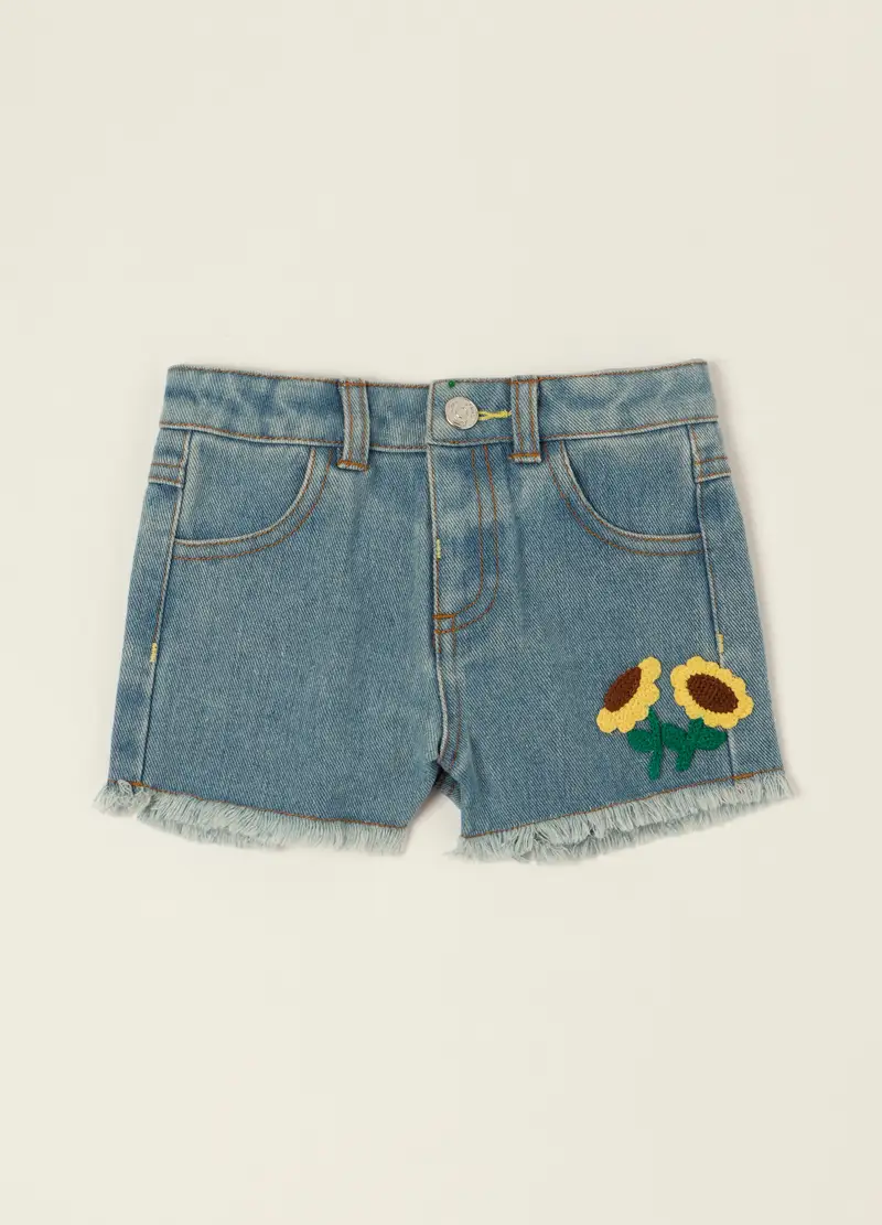 Shorts In Viscosa Misto Cotone Iana, Neonata, Azzurro chiaro