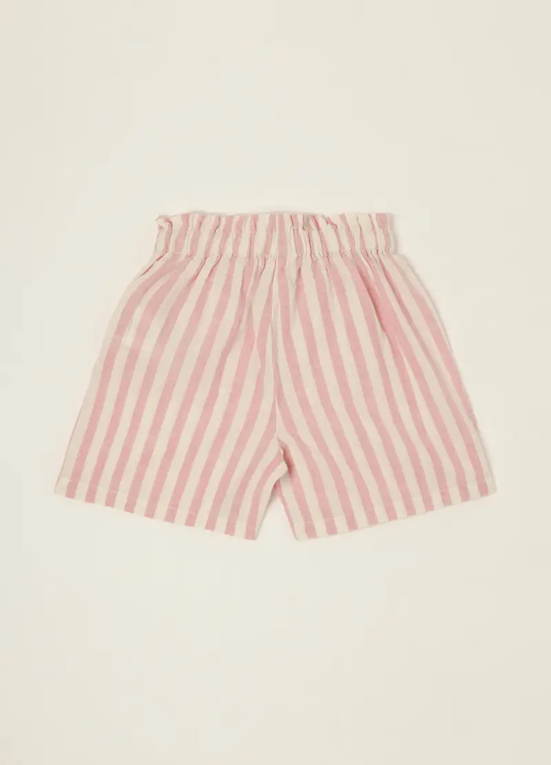 Shorts Misto Lino Iana, Neonata, Bianco/Rosa miniatura 2