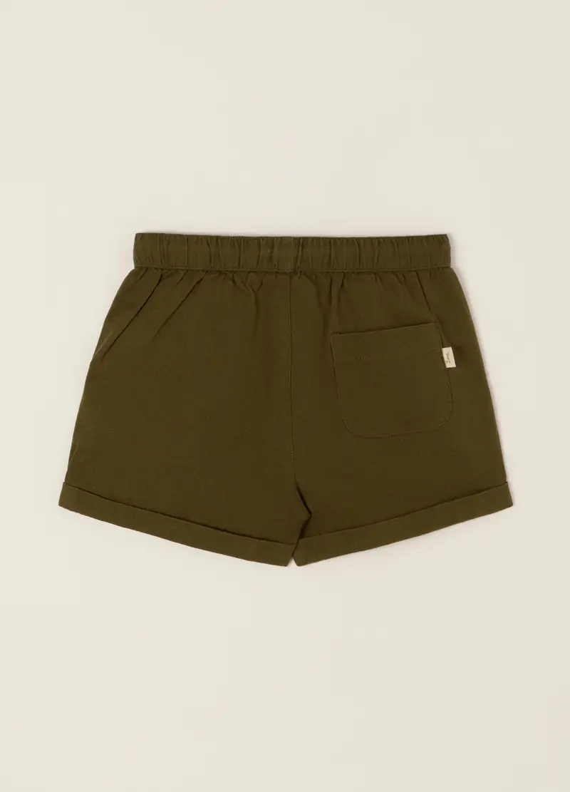 Blukids Shorts Misto Lino Iana, Neonato, Verde oliva miniatura 2