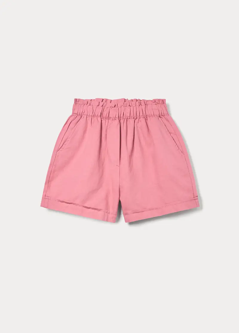 Shorts Misto Lino Ragazza, Bambina, Rosa pastello